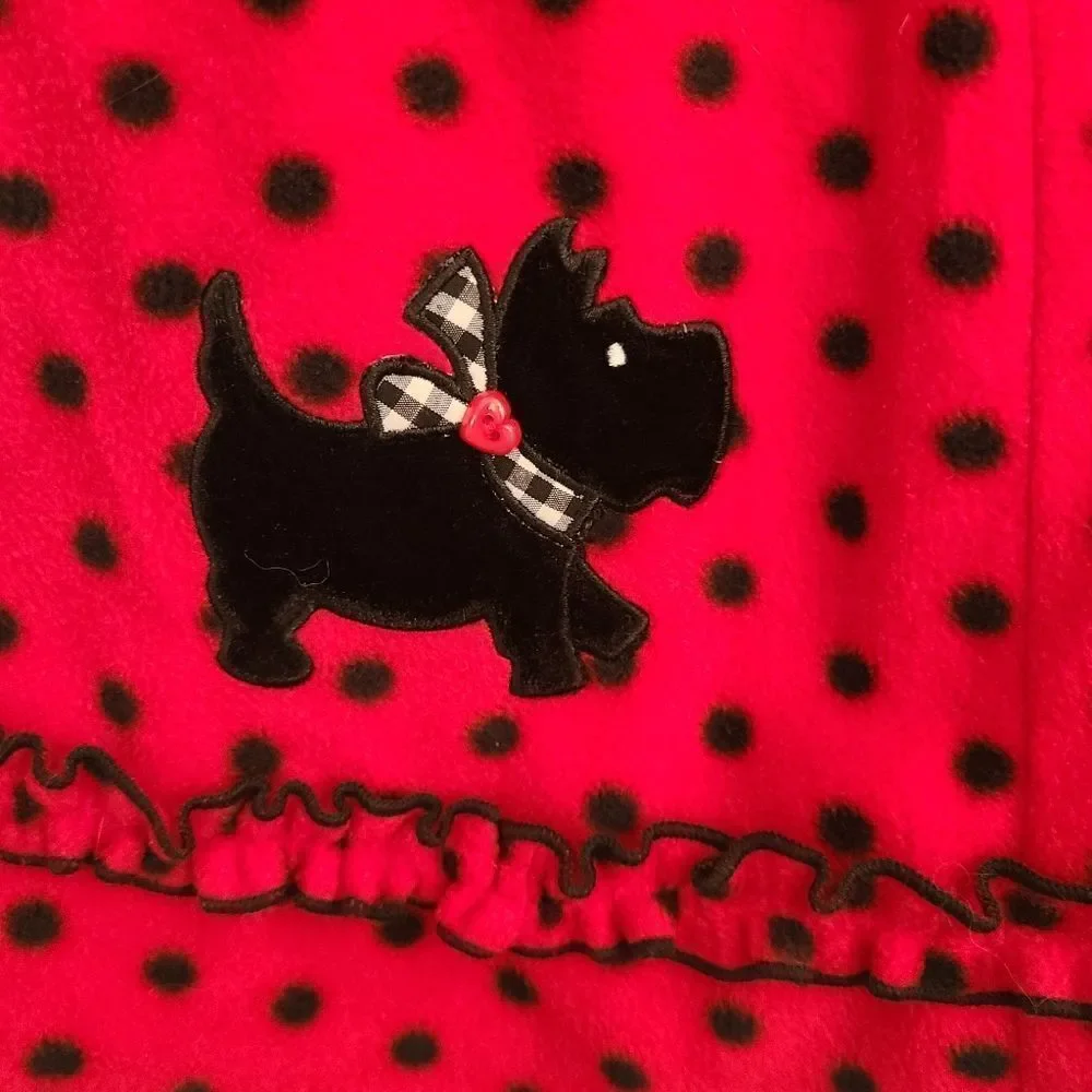 Holiday Editions Coat Velvet Scottie Dog‎ Toddler Faux Fur sz 2T